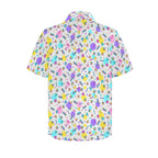 80's Grid Men's Short Sleeve Hawaiian Shirt Men's Hawaiian Shirt (New) Printed Offshore Retro
