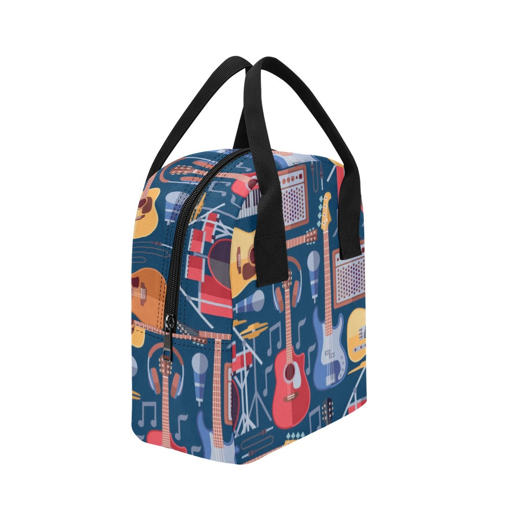 Music Instruments Blue - Zipper Lunch Bag Zipper Lunch Bag Printed Offshore