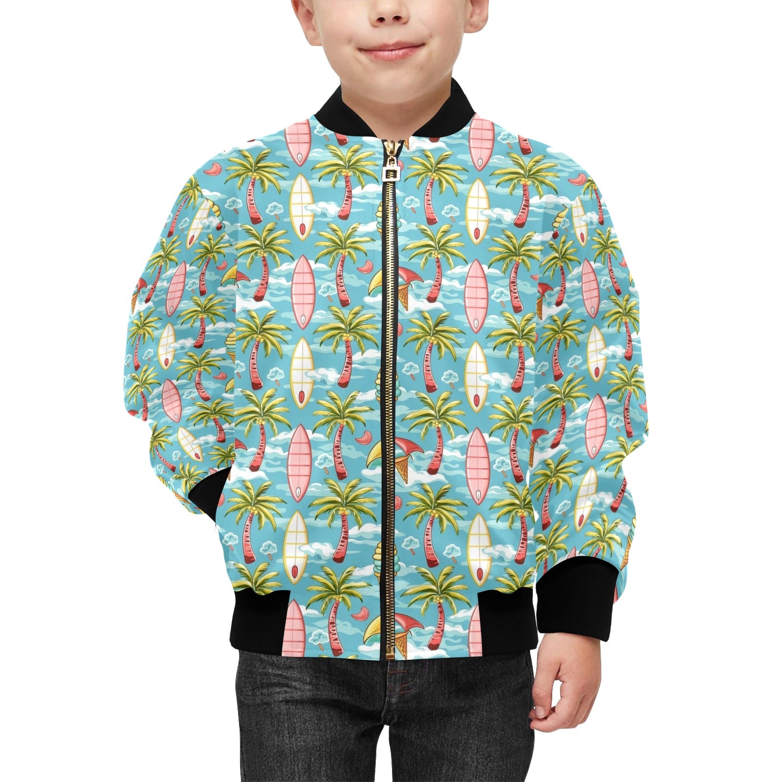 Summer Surf Kids Bomber Jacket