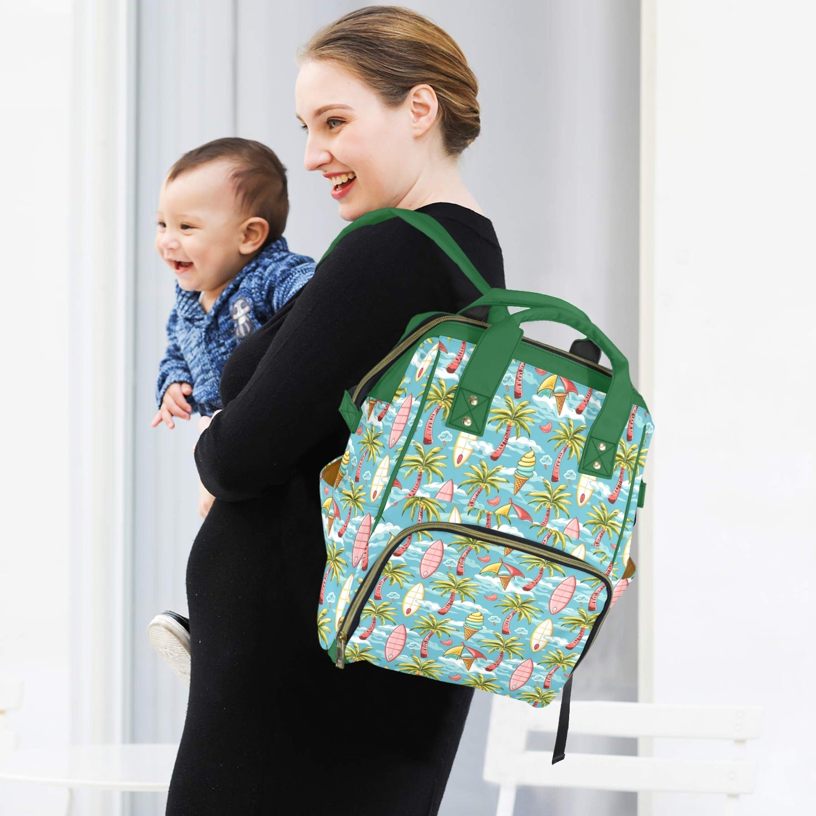 Summer Surf Multi-Function Backpack, Nappy / Diaper Bag Multi-function Backpack, Nappy / Diaper Bag Printed Offshore Surf