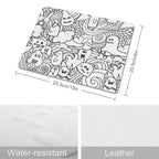 Black And White Creatures Leather Mouse Pad Leather Mouse Pad Printed Offshore Sci Fi