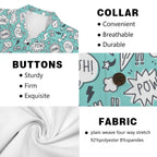 Comic Book Speech Bubbles Men's Short Sleeve Hawaiian Shirt Men's Hawaiian Shirt (New) comic Printed Offshore