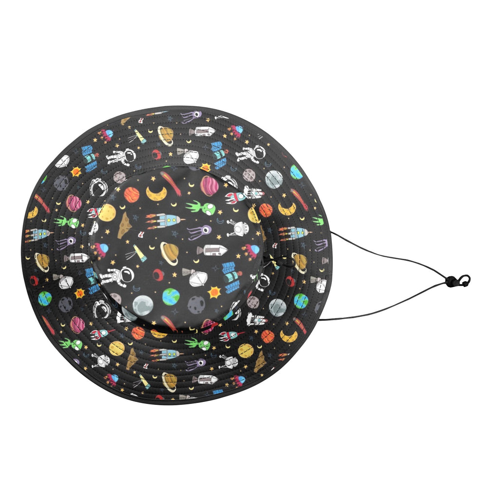 Fun Space Wide Brim Bucket Hat Wide Brim Bucket Hat Printed Offshore Space