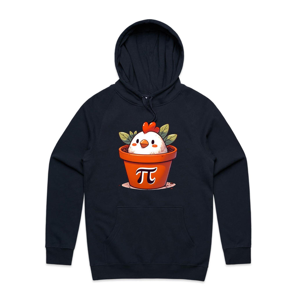 Chicken Pot Pi - Mens Hoodie Navy Mens Hoodie animal Food Maths Printed In Australia