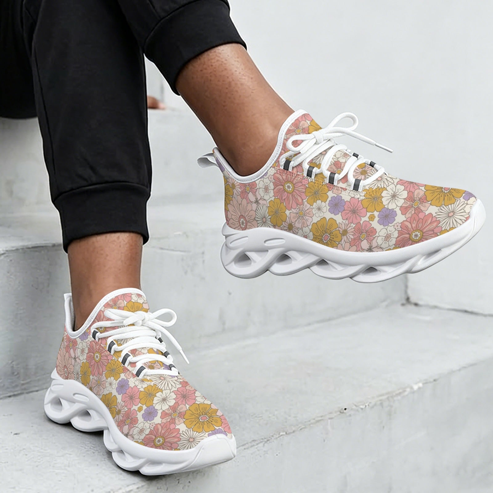 Faded Floral Women's Twisted Sole Sneakers