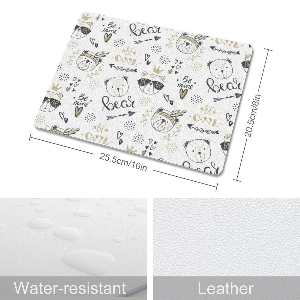 Bears Leather Mouse Pad Leather Mouse Pad animal Printed Offshore