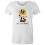 Feeling Confident - Womens T-shirt White Womens T-shirt Printed In Australia