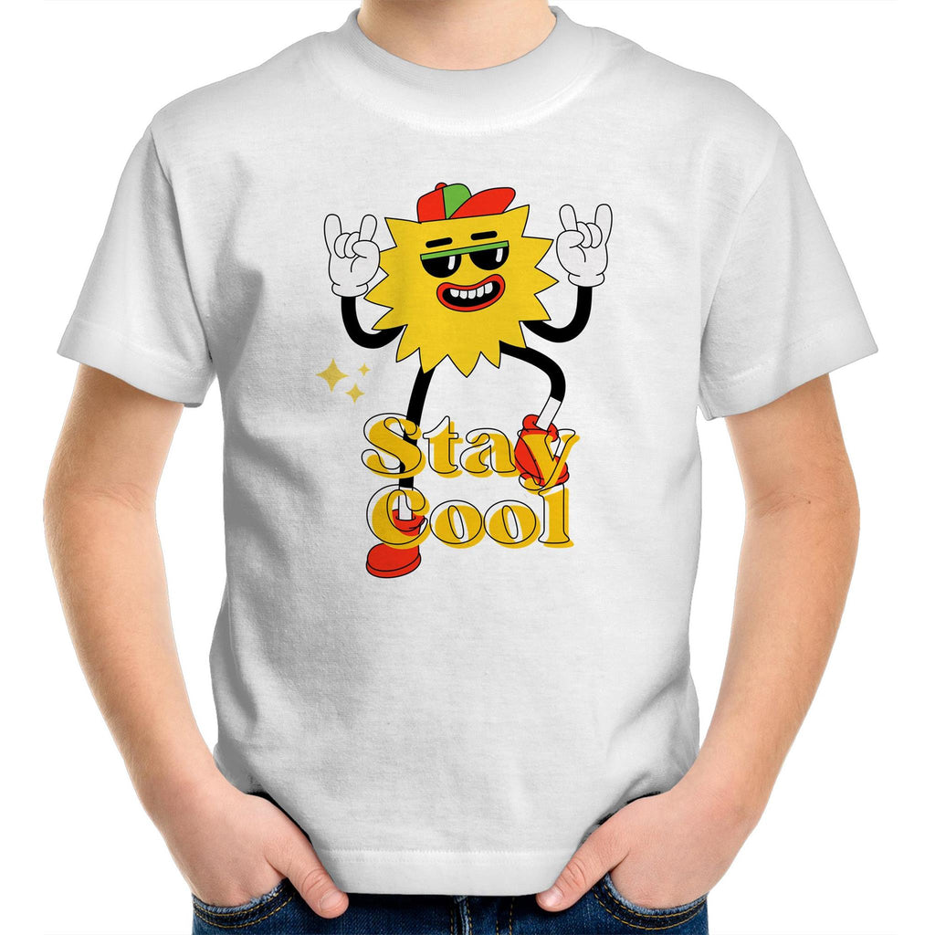 Stay Cool - Kids Youth T-Shirt White Kids Youth T-shirt Printed In Australia