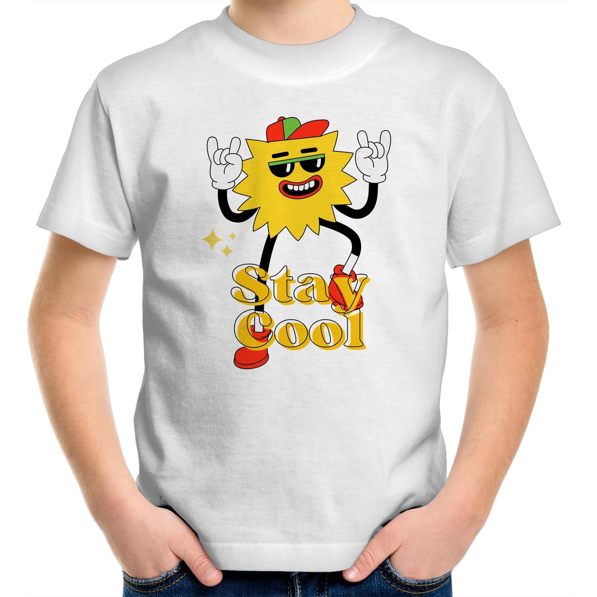 Stay Cool - Kids Youth T-Shirt White Kids Youth T-shirt Printed In Australia