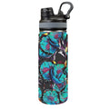 Flower It Blue - Insulated Water Bottle with Dual-Use Lid (18oz) One Size Insulated Water Bottle with Dual-Use Lid (18oz) Plants Printed Offshore