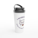 I Work Hard So My Cat Has A Better Life - White 15oz Stainless Steel Travel Mug Travel Mug animal Coffee Globally Fulfilled