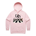 The Cats, Fab Four Crossing The Road - Womens Hoodie Pink Womens Hoodie animal Music Printed In Australia