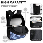 Blue Camouflage - Three Piece Backpack Set