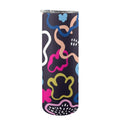 Floral In The Abstract 20oz Tall Skinny Tumbler with Lid and Straw One Size 20oz Tall Skinny Tumbler with Lid and Straw Printed Offshore