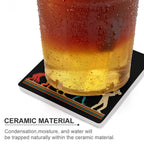 Saxophone Player Evolution - Ceramic Coasters (Square) Ceramic Coasters Music Printed Offshore