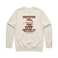Caffeine Maintains My Sunny Personality AS Colour Stencil Crew Sweatshirt Unisex Ecru Sweatshirt Coffee Printed In Australia
