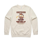 Caffeine Maintains My Sunny Personality - AS Colour Stencil Crew Sweatshirt Ecru Sweatshirt Coffee Printed In Australia