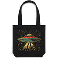 Retro UFO Canvas Tote Bag