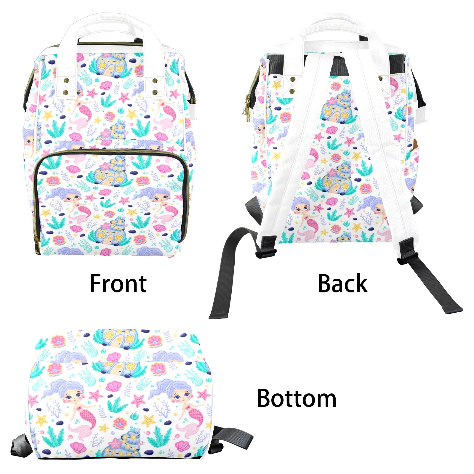 Mermaid World Multi-Function Backpack, Nappy / Diaper Bag Multi-function Backpack, Nappy / Diaper Bag Printed Offshore