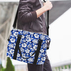 Blue Hawaiian Floral Duffle Bag-Simple (Model 1715) Duffle Bag-Simple (1715)