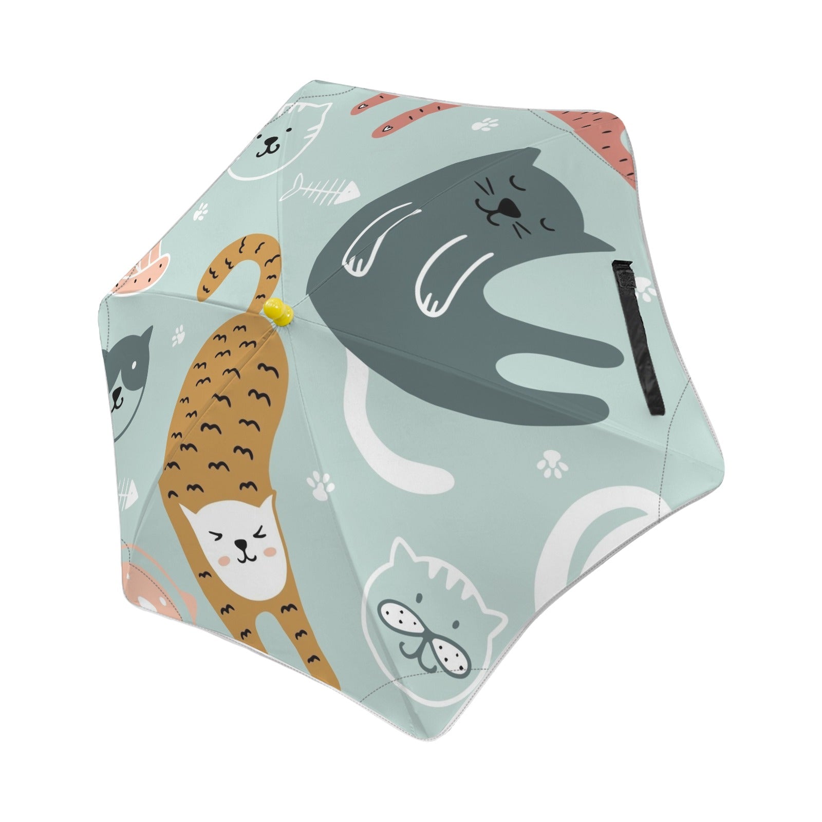 Cat Stretch Kids Safe Round Corner Umbrella One Size Kids Safe Round Corner Umbrella animal Printed Offshore