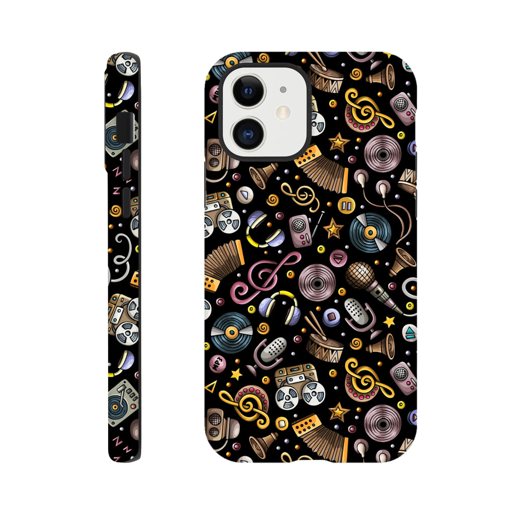 Retro Music Mix - Apple iPhone Tough case iPhone 12 iPhone Tough Case Globally Fulfilled Music