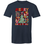 Merry Christmas - Mens T-Shirt Navy Mens Christmas T-shirt Christmas Printed In Australia