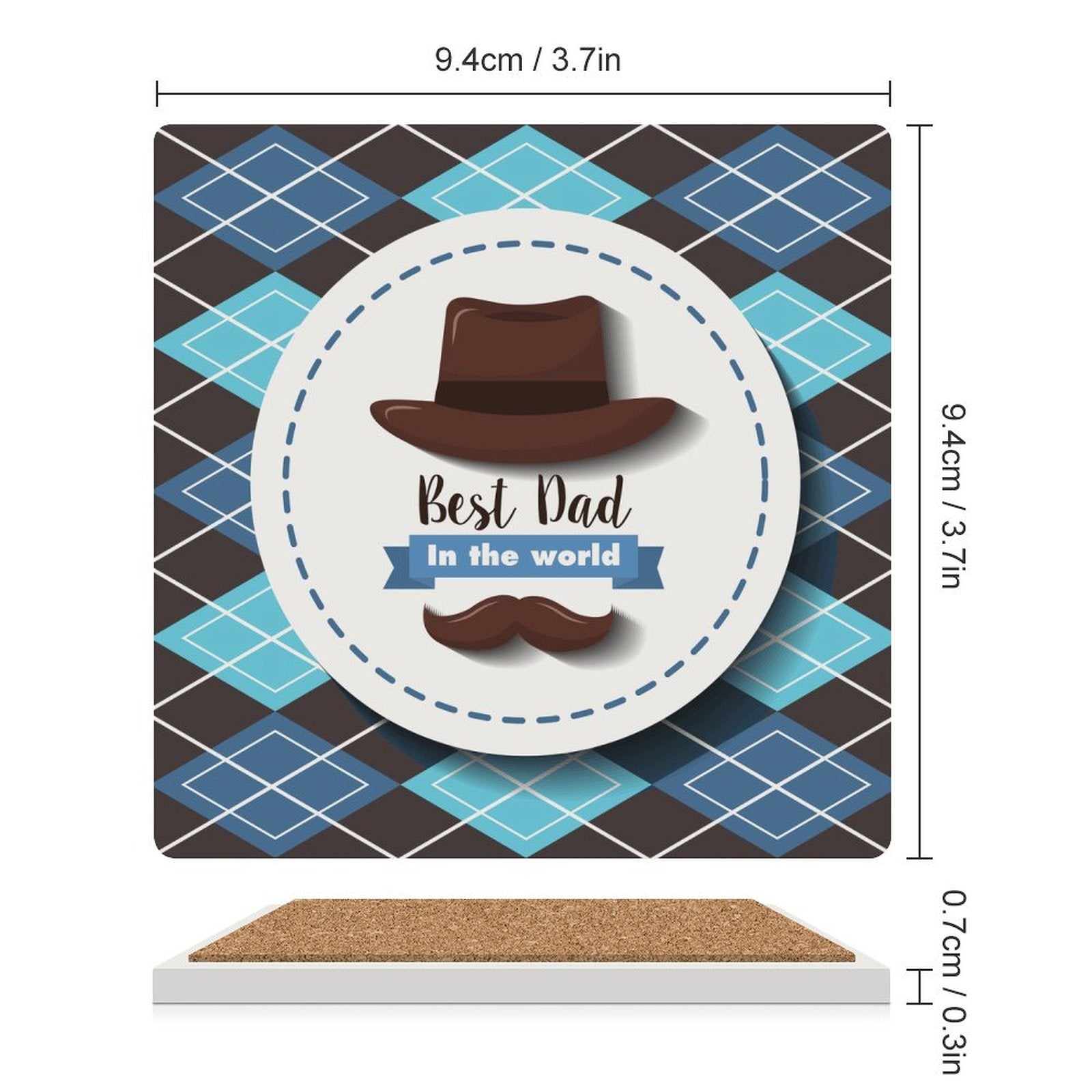 Best Dad In The World - Ceramic Coasters (Square) Ceramic Coasters Dad Printed Offshore