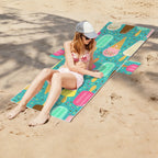 Ice Cream Beach Chair Towel Cover with Side Pockets