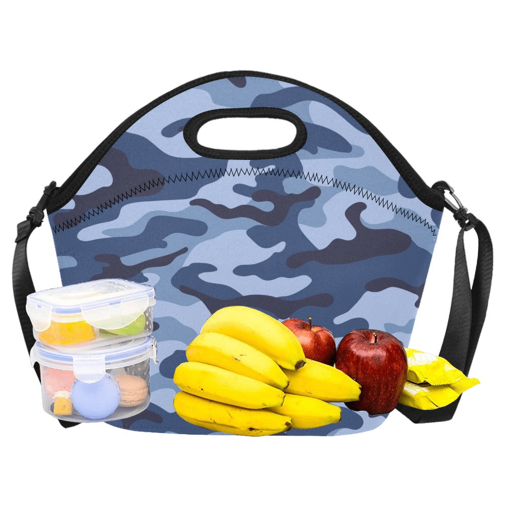 Blue Camouflage - Neoprene Lunch Bag Neoprene Lunch Bag Printed Offshore