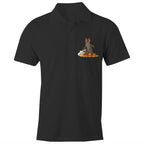 Cat Surfing On Pizza AS Colour Chad Polo Shirt