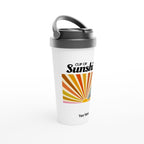 Personalised - Cup Of Sunshine - White 15oz Stainless Steel Travel Mug Personalised Travel Mug Globally Fulfilled Positivity