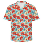 Vibrant Floral Men's Crinkle Hawaiian Shirt