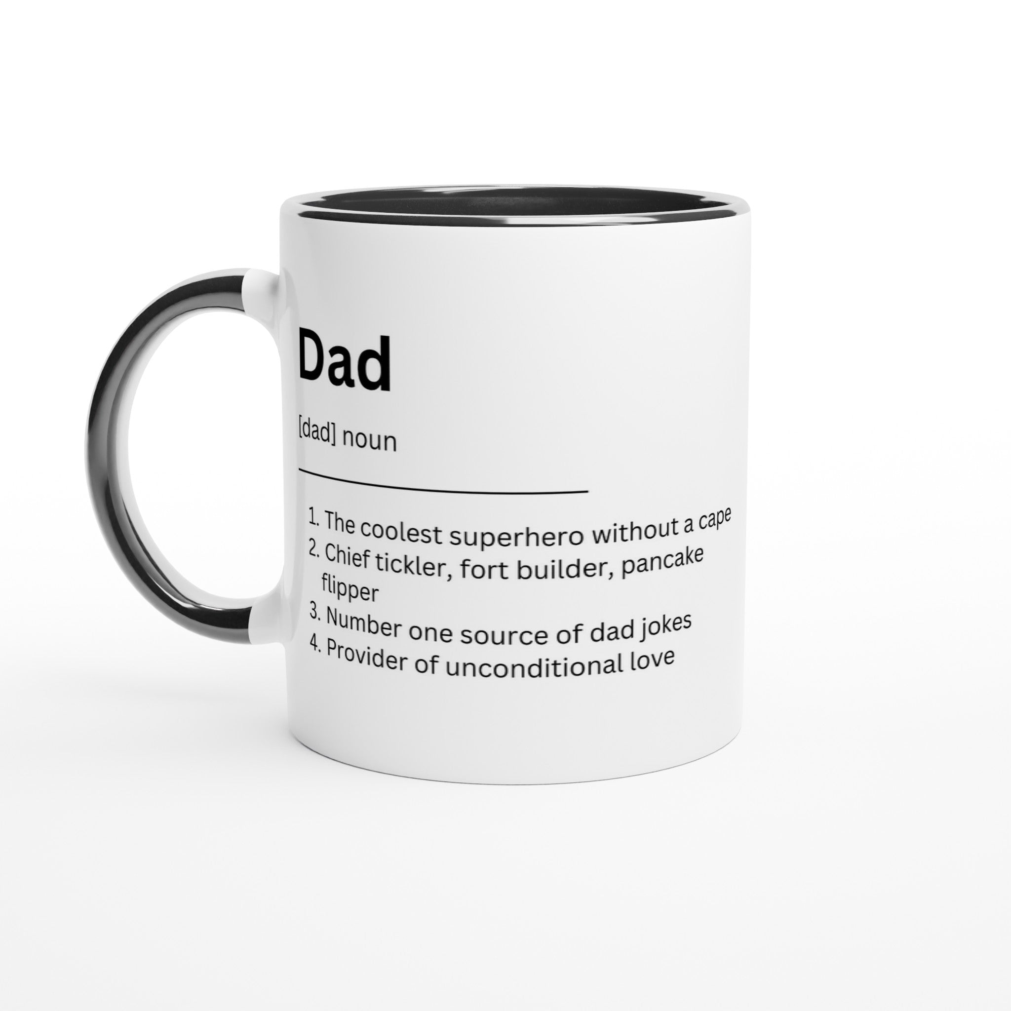 Dad Definition - White 11oz Ceramic Mug with Colour Inside Ceramic Black Colour 11oz Mug Dad Globally Fulfilled