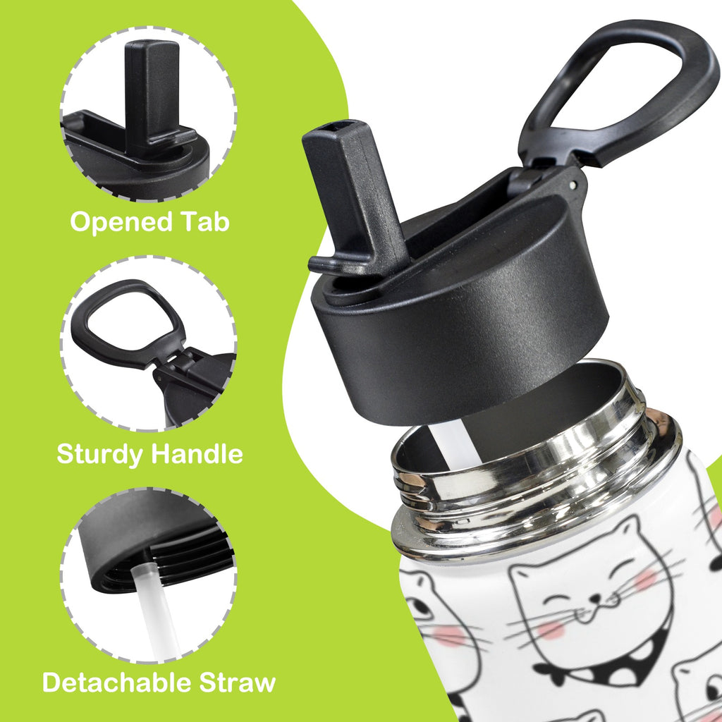 Winking Cats 12oz Kids Water Bottle with Straw Lid