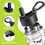 Winking Cats 12oz Kids Water Bottle with Straw Lid