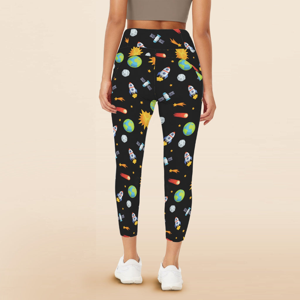 Busy Space - Women's High Waist Pockets Yoga Leggings