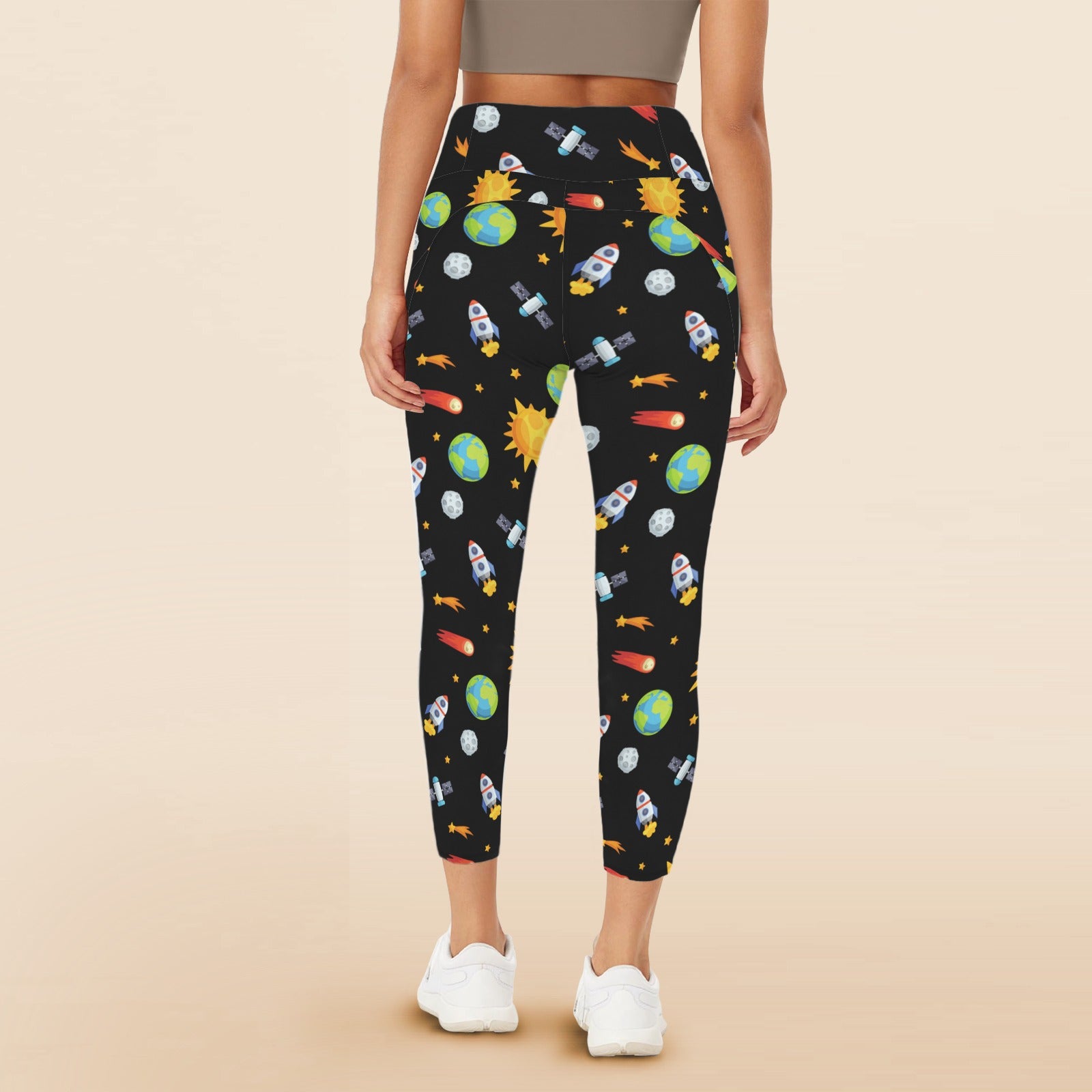 Busy Space - Women's High Waist Pockets Yoga Leggings