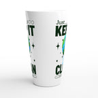 Earth, Just Keep It Clean - White Latte 17oz Ceramic Mug Latte Mug Environment Globally Fulfilled