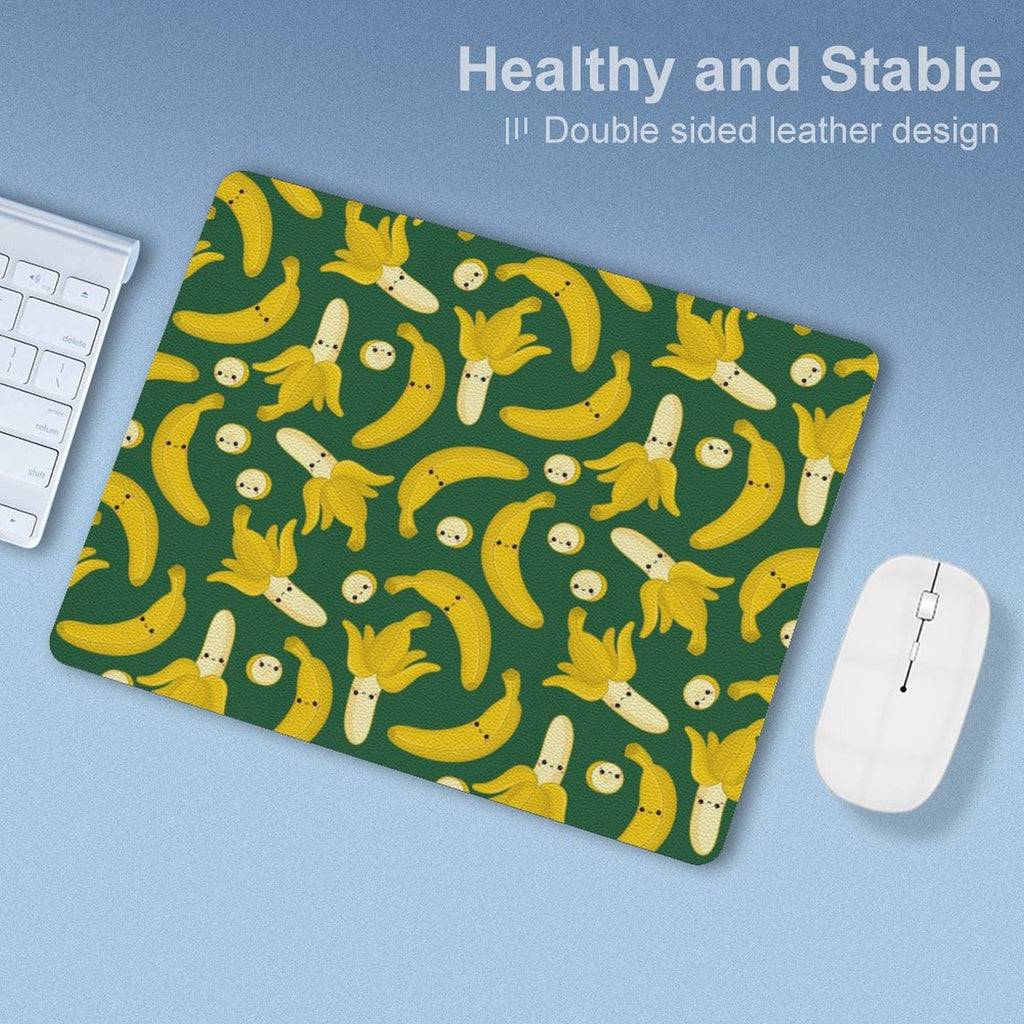 Happy Bananas Leather Mouse Pad Leather Mouse Pad Food Printed Offshore