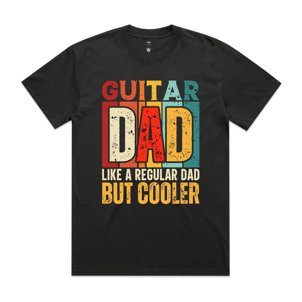 Guitar Dad AS Colour Heavy Faded Tee Unisex Faded coal Heavy Faded T-shirt Dad Music Printed In Australia