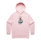 Coffee Skull - Womens Hoodie Pink Womens Hoodie Coffee Printed In Australia