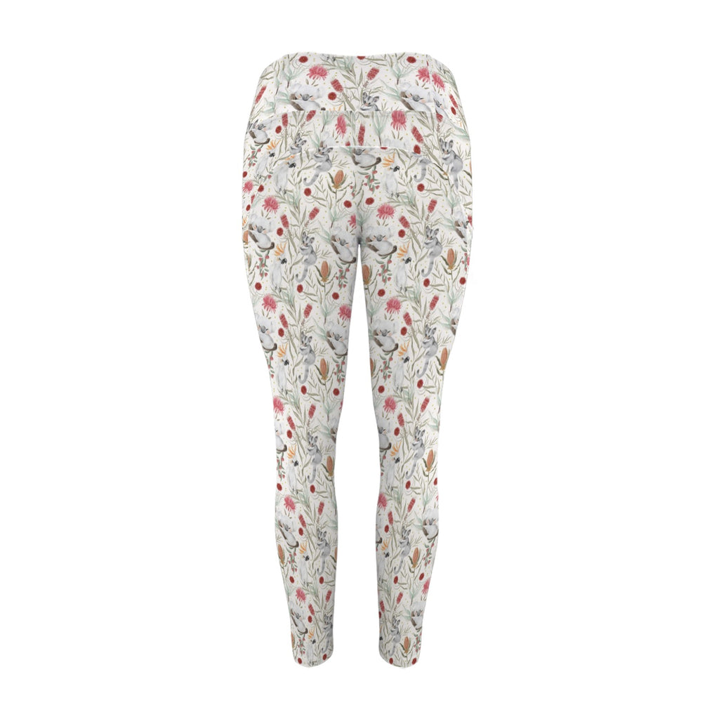 Australian Plants And Animals Women's High Waist Pockets Yoga Leggings