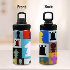 Colourful Chess - Kids Water Bottle with Chug Lid (12 oz) Kids Water Bottle with Chug Lid Chess Games Printed Offshore
