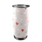 Pretty Hearts - 20oz Mobile Tumbler with Lid (Black Lock) One Size 20oz Travel Mug Love Printed Offshore