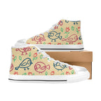 Bird Doodle - Kids High Top Canvas Shoes