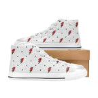 Red Lightning - Kids High Top Canvas Shoes