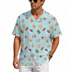 Classic Aussie Food Icons Men's Crinkle Hawaiian Shirt