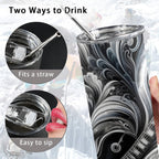 Guitar Black Swirl - 20oz Tall Skinny Tumbler with Lid and Straw