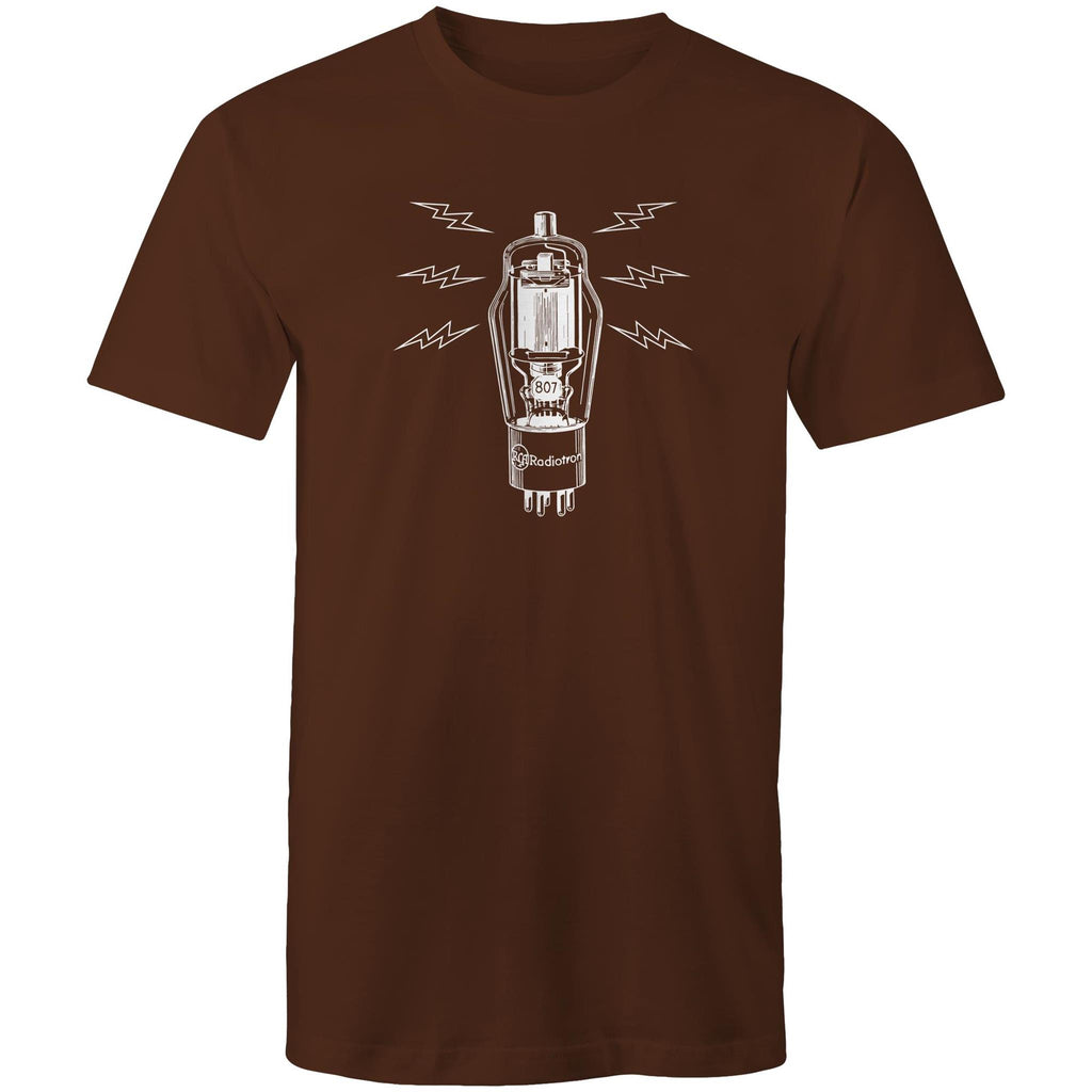 Amplifier Tube Valve - Mens T-Shirt Dark Chocolate Mens T-shirt Music Printed In Australia
